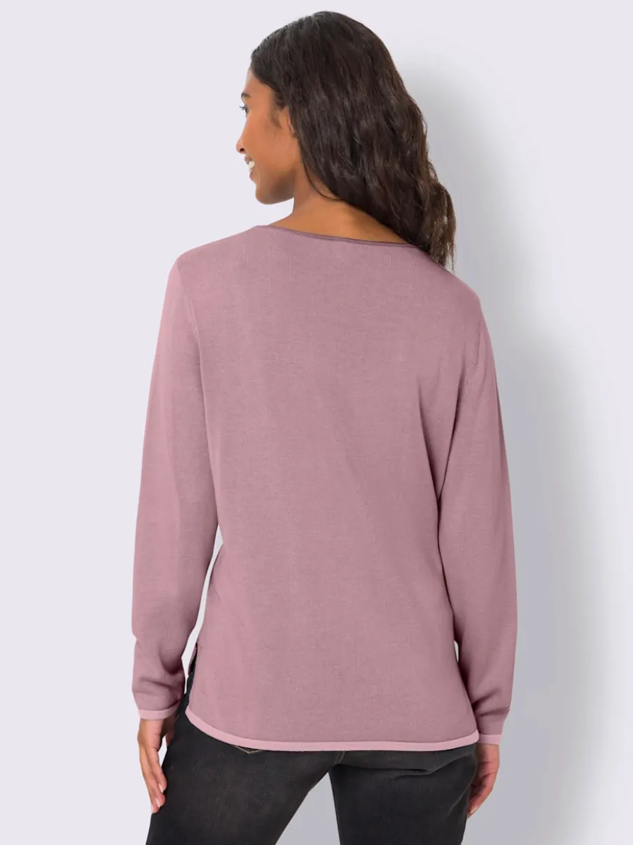 Pull en tricot fin avec encolure en V et manches longues