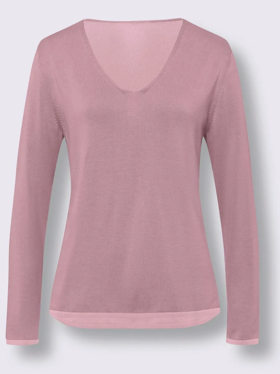 Pull en tricot fin avec encolure en V et manches longues