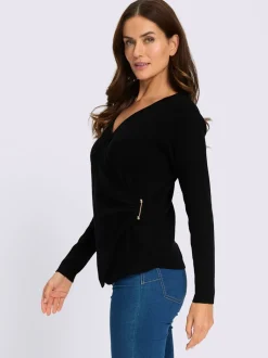 Pull en tricot fin boucle décorative