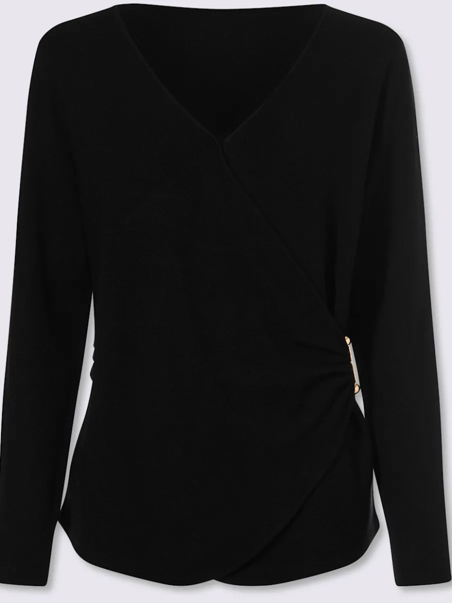 Pull en tricot fin boucle décorative