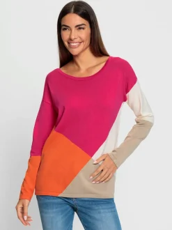 Pull en tricot fin à col large et manches longues