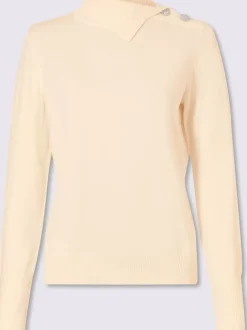 Pull en tricot fin col à revers élégant