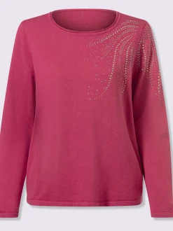 Pull en tricot fin col rond avec applications métalliques