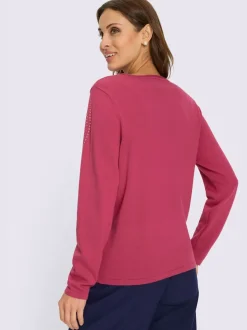 Pull en tricot fin col rond avec applications métalliques