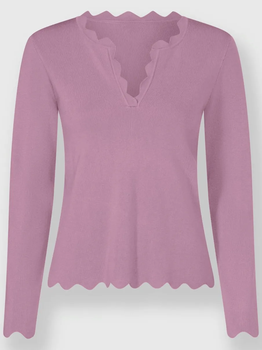 Pull en tricot fin à col rond et manches longues