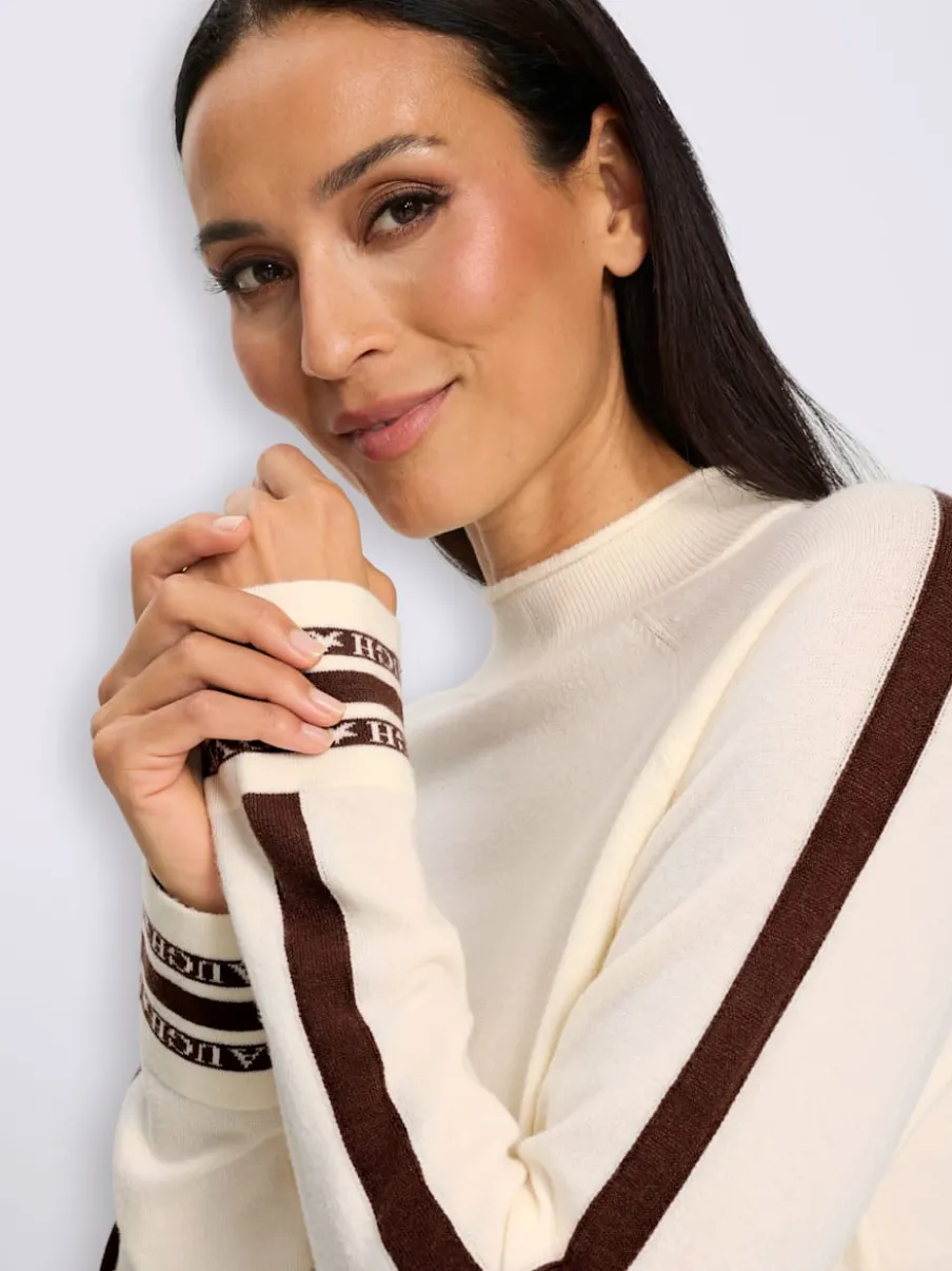 Pull en tricot fin détails contrastés