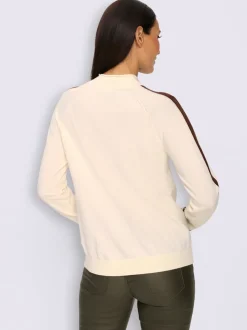 Pull en tricot fin détails contrastés