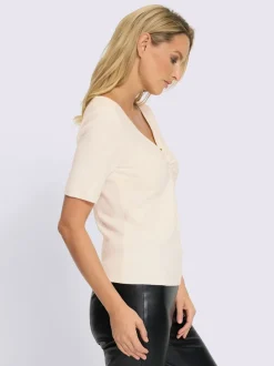 Pull en tricot fin à encolure en cœur avec motif floral
