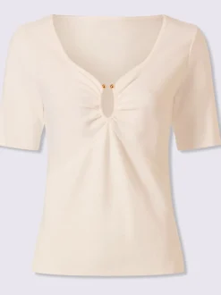 Pull en tricot fin à encolure en cœur avec motif floral