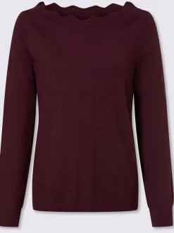 Pull en tricot fin encolure en u féminine
