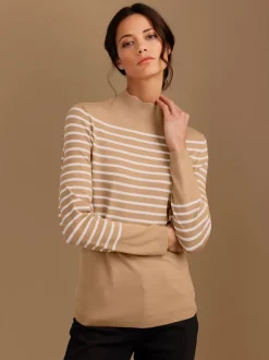 Pull en tricot fin mélange de lyocell et de viscose de qualité