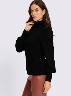 Pull en tricot fin motif ajouré transparent discret
