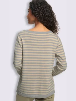 Pull en tricot fin motif à rayures tendance