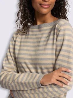 Pull en tricot fin motif à rayures tendance