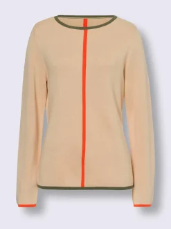 Pull en tricot jacquard avec col rond et manches longues