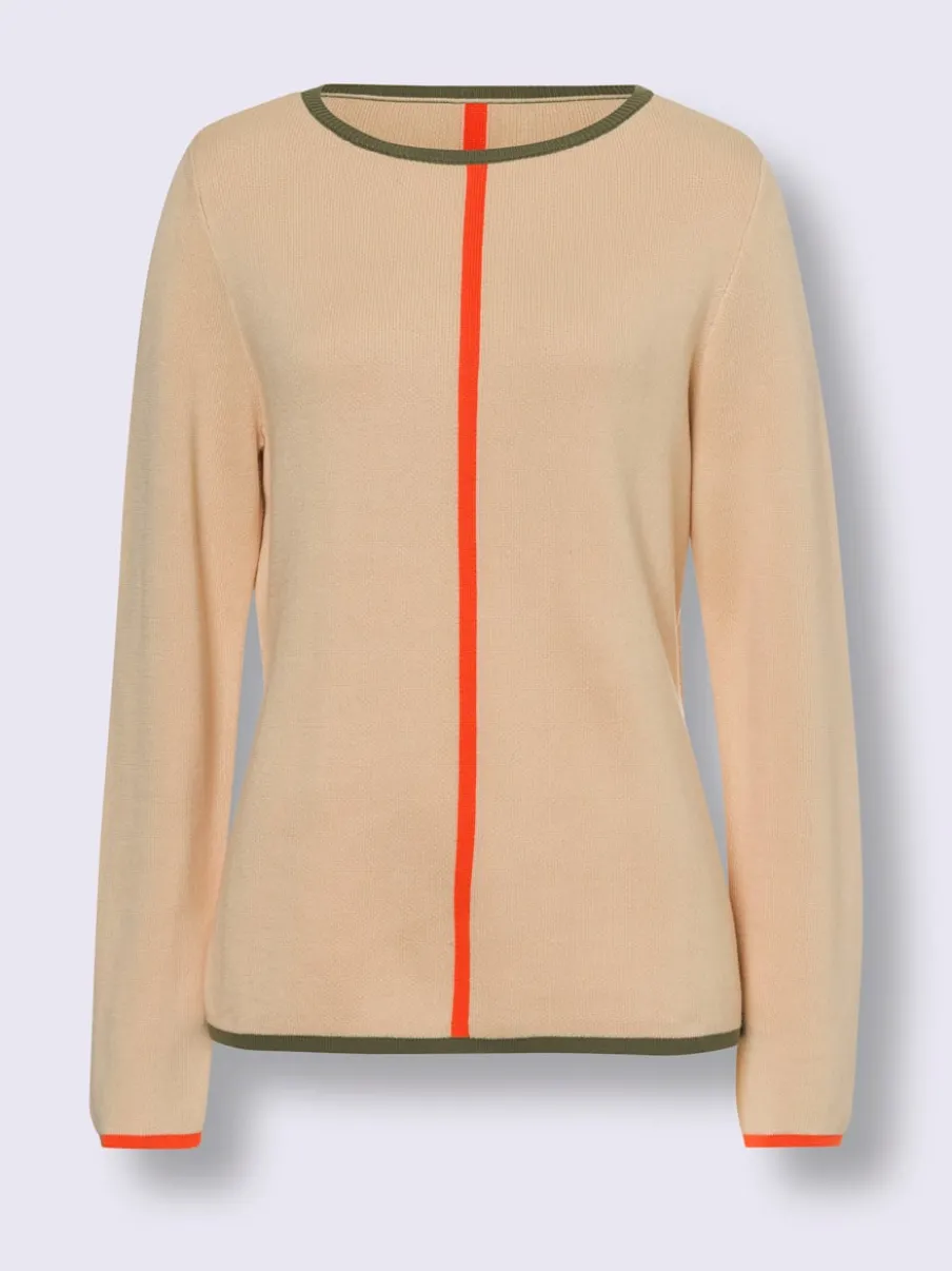 Pull en tricot jacquard avec col rond et manches longues