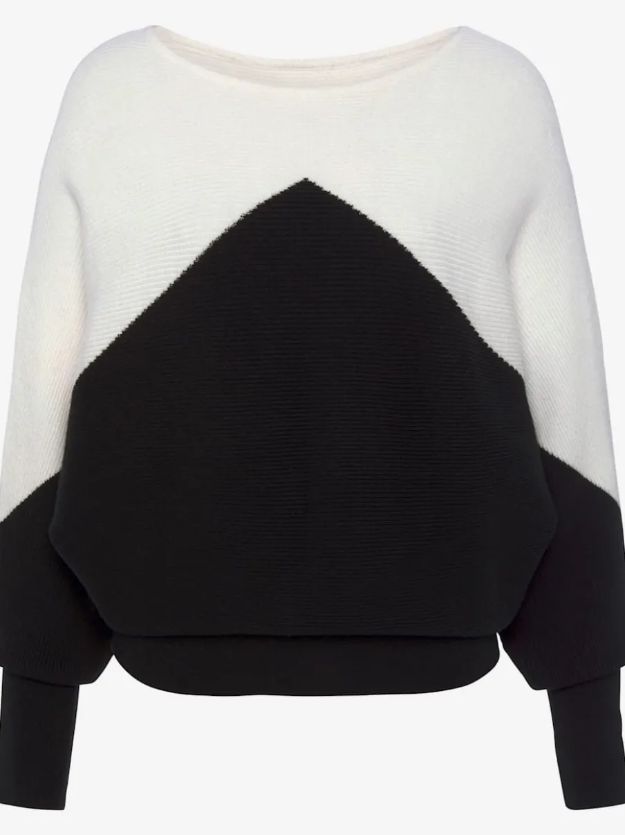 Pull en tricot large à encolure bateau avec bord-côte aux manches