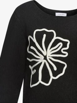 Pull en tricot large à motif floral et encolure ronde