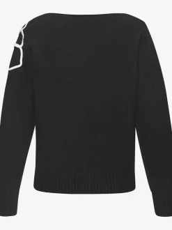 Pull en tricot large à motif floral et encolure ronde