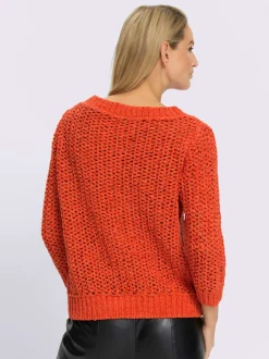 Pull en tricot léger avec col rond et manches 3/4