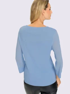 Pull en tricot léger à manches longues encolure ronde