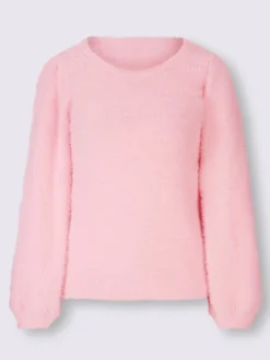 Pull en tricot moelleux à encolure ronde et manches larges