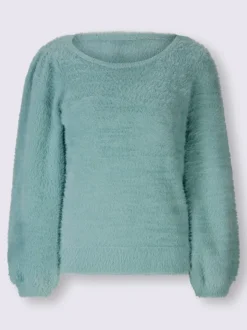 Pull en tricot moelleux à encolure ronde et manches larges