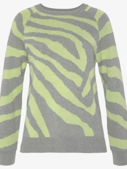 Pull en tricot rayé avec encolure ronde et manches longues