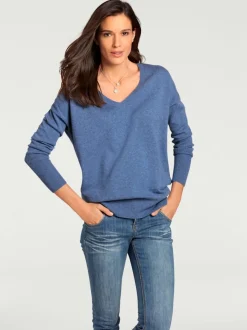 Pull en V en cachemire doux à porter avec simplicité