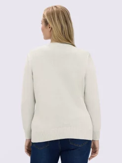 Pull femme col en v classique et finition côtelée