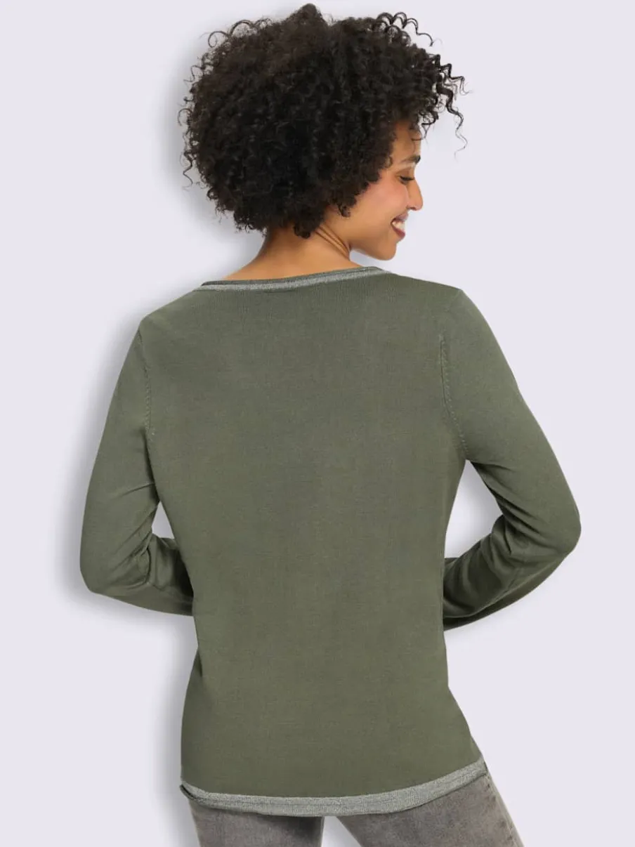 Pull fil argenté brillant couleur argenté
