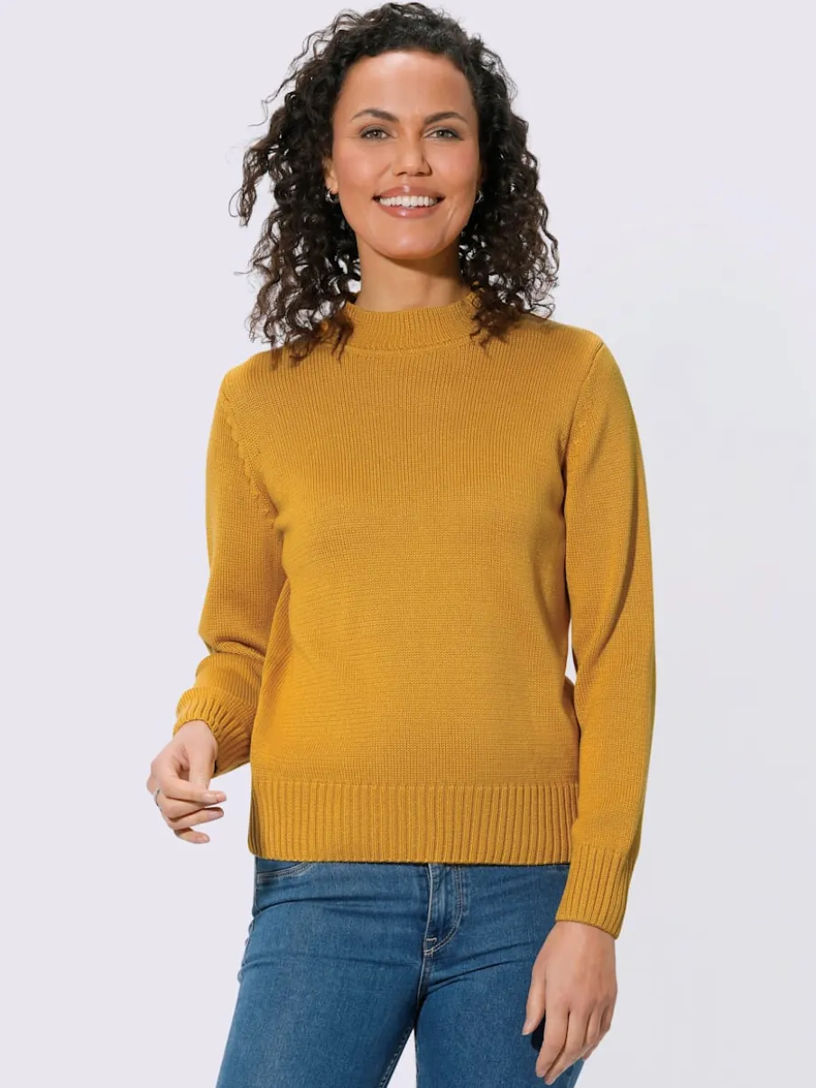 Pull féminin col tortue manches longues finitions côtelées