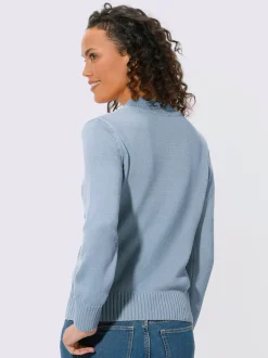 Pull féminin col tortue manches longues finitions côtelées