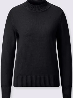 Pull féminin col tortue manches longues finitions côtelées