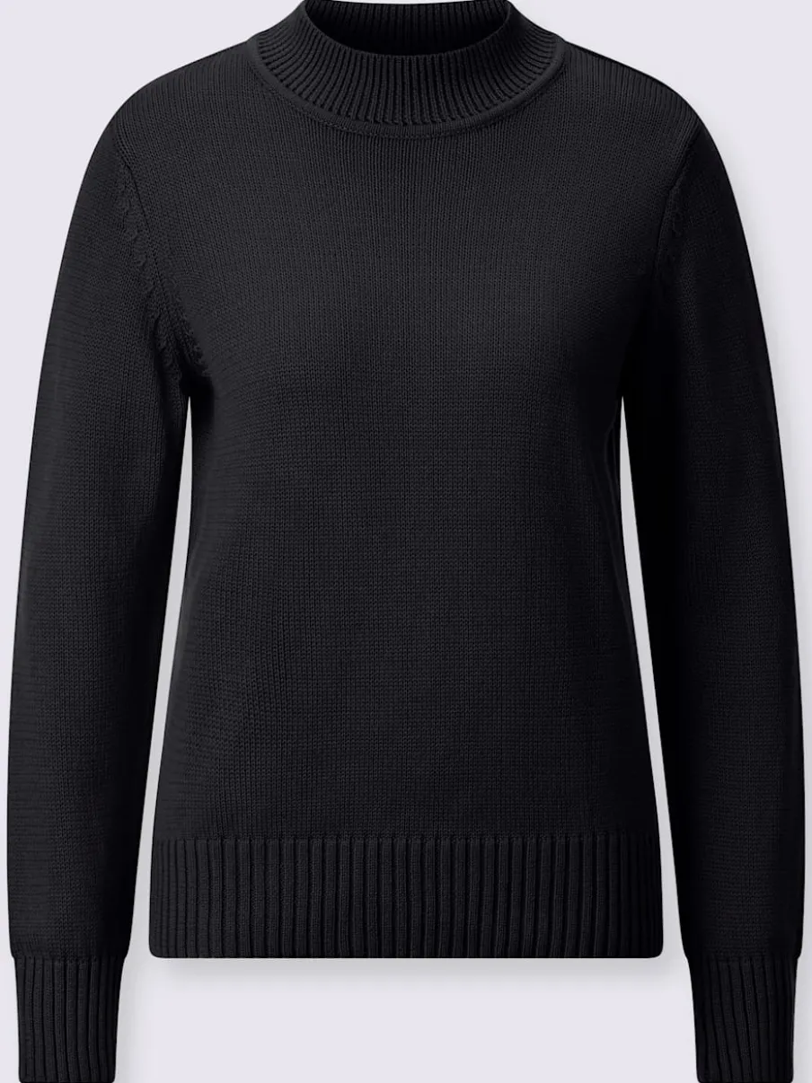 Pull féminin col tortue manches longues finitions côtelées