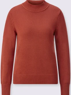 Pull féminin col tortue manches longues finitions côtelées