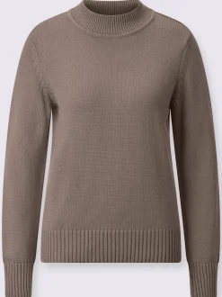 Pull féminin col tortue manches longues finitions côtelées