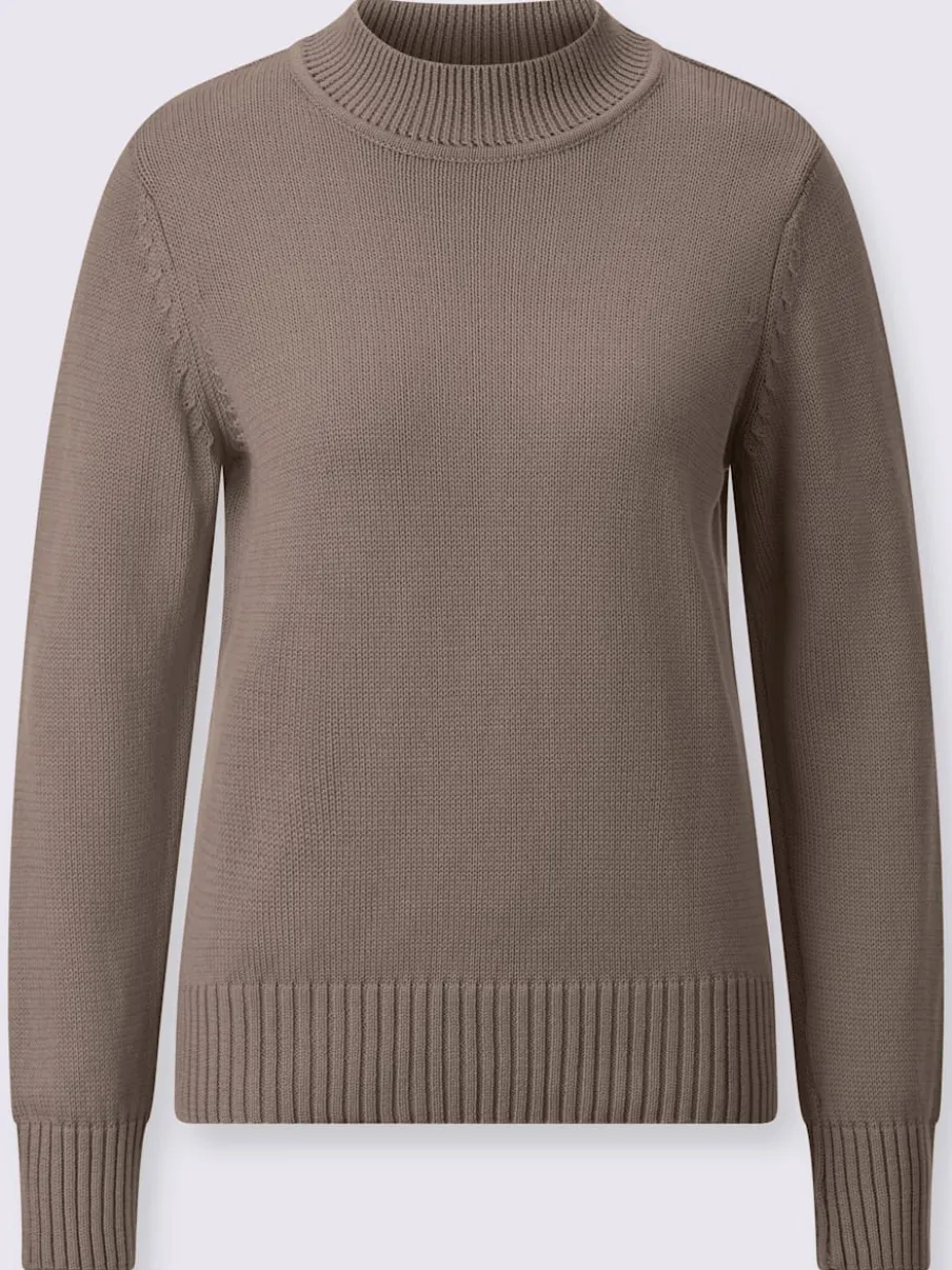 Pull féminin col tortue manches longues finitions côtelées