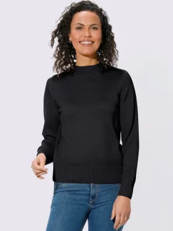 Pull féminin col tortue manches longues finitions côtelées