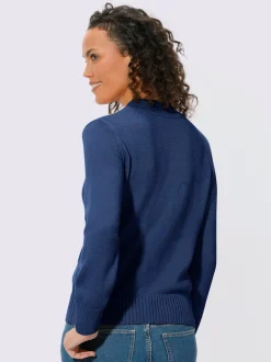 Pull féminin col tortue manches longues finitions côtelées