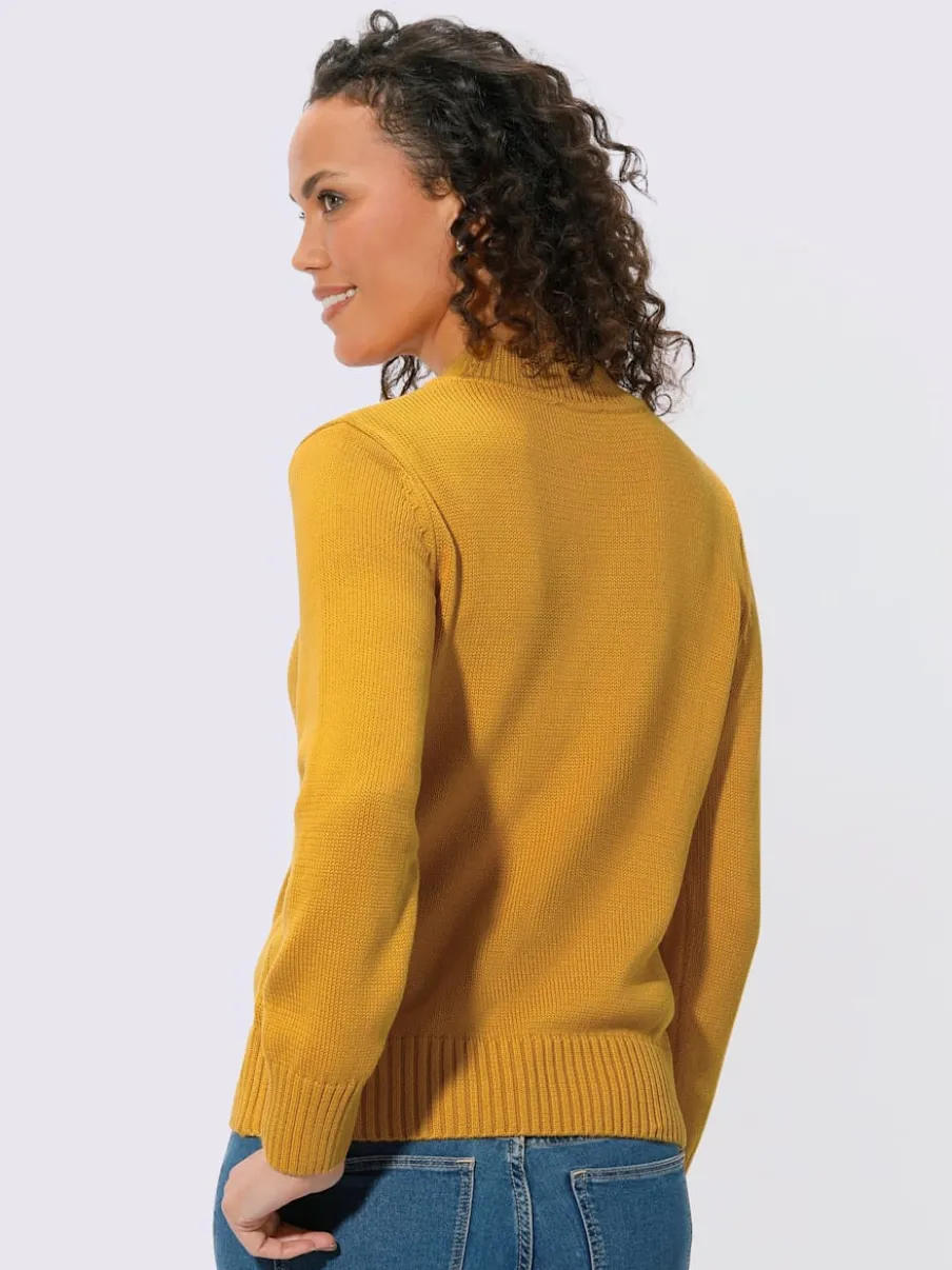 Pull féminin col tortue manches longues finitions côtelées