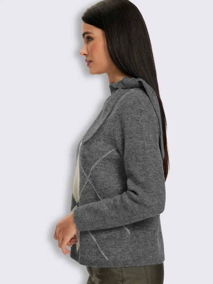 Pull jacquard joli col