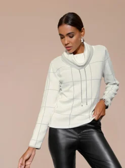 Pull jacquard mélange doux en coton