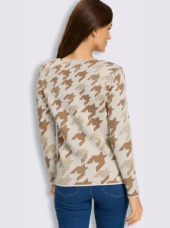 Pull jacquard motif pied-de-poule