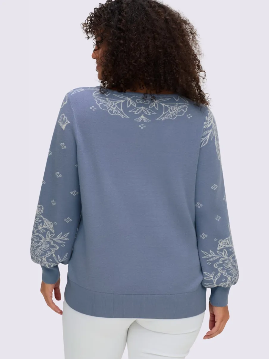 Pull jacquard tricot jacquard devant
