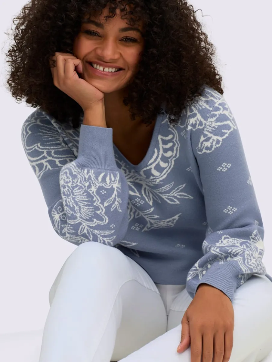 Pull jacquard tricot jacquard devant