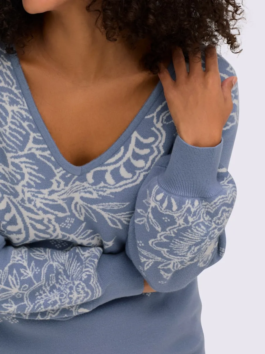 Pull jacquard tricot jacquard devant