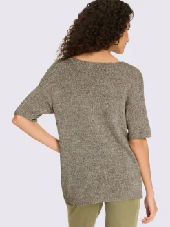Pull léger à manches courtes en tricot scintillant
