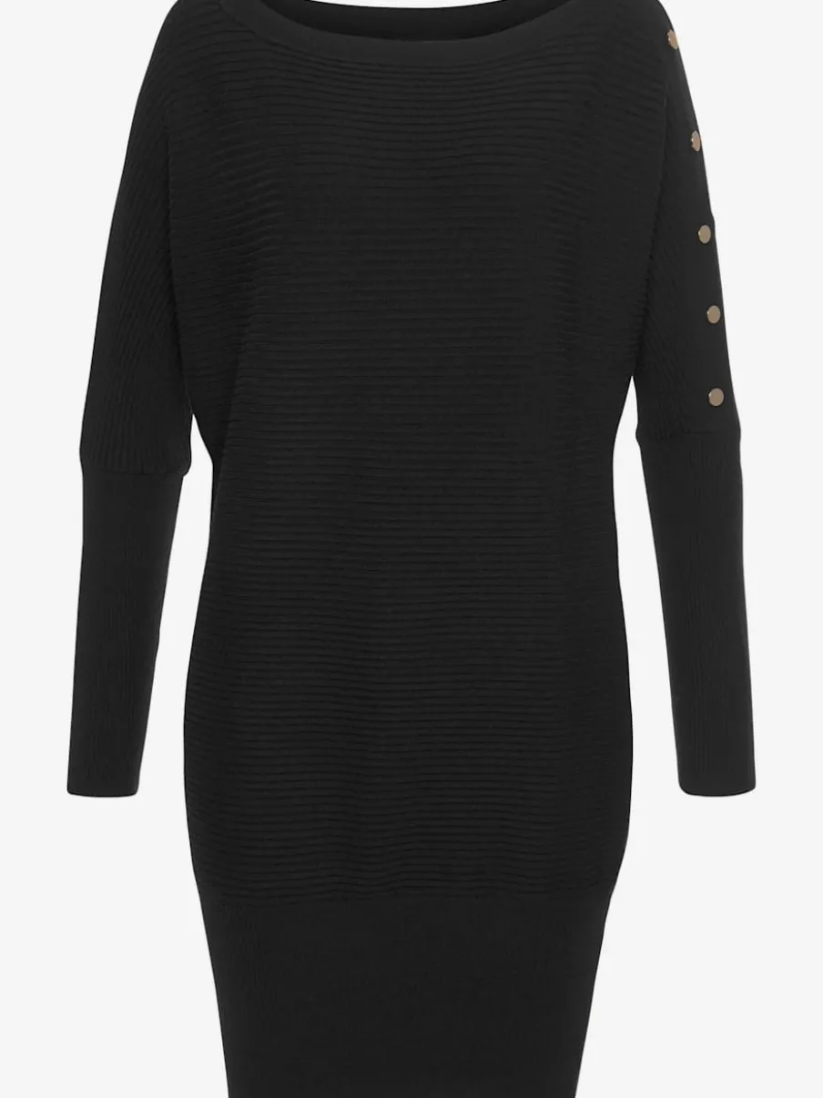 Pull long à encolure en U avec épaules dénudées et bords-côtes