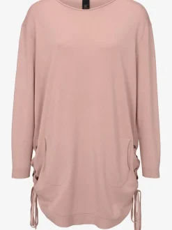 Pull long à encolure ronde avec manches longues ample